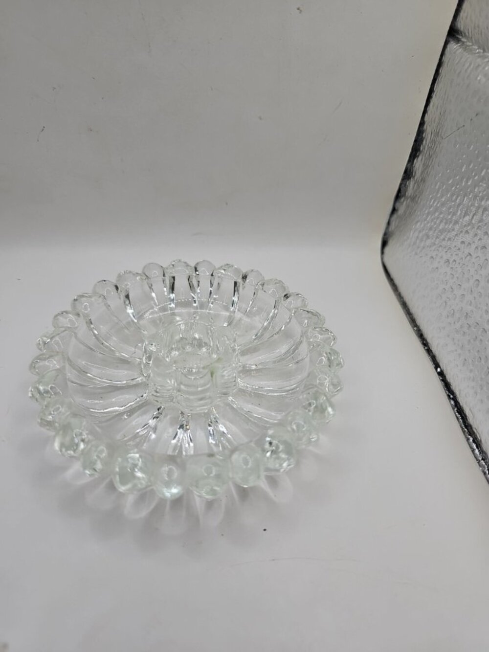 Taper Candle. Holder Sunflower Crystal Glass